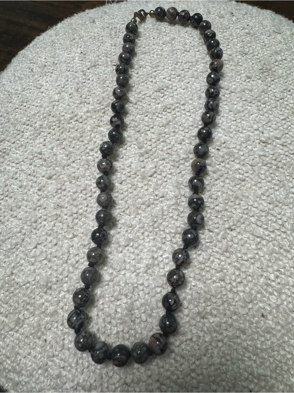 Beaded Grey and Black Stone Necklace - Women Jewelry